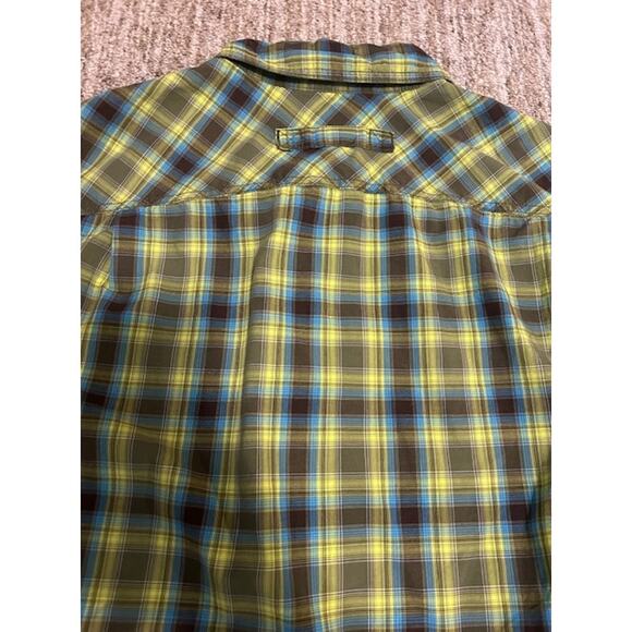 Duluth Trading Co Green Plaid Short Sleeved Cotton Button Down Mens Shirt SZ XL - Picture 3 of 7